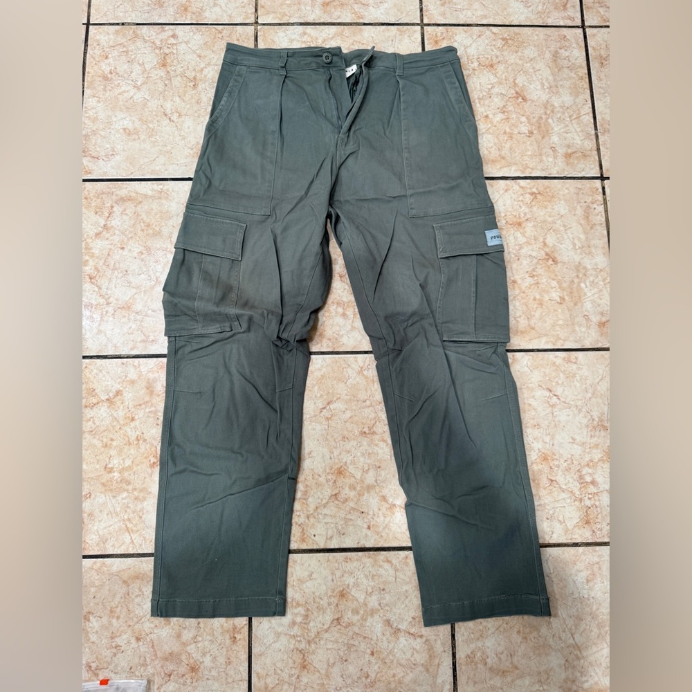 YoungLA Men's Dark Olive Cargo Pants